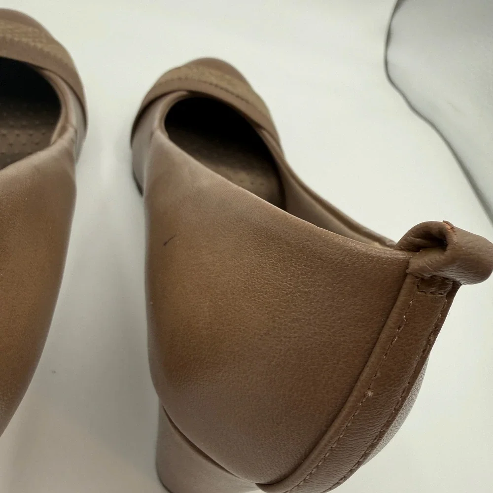 LifeStride Wedge Women Size 7.5 Brown Snakeskin Detail Comfort Pump Office Shoes